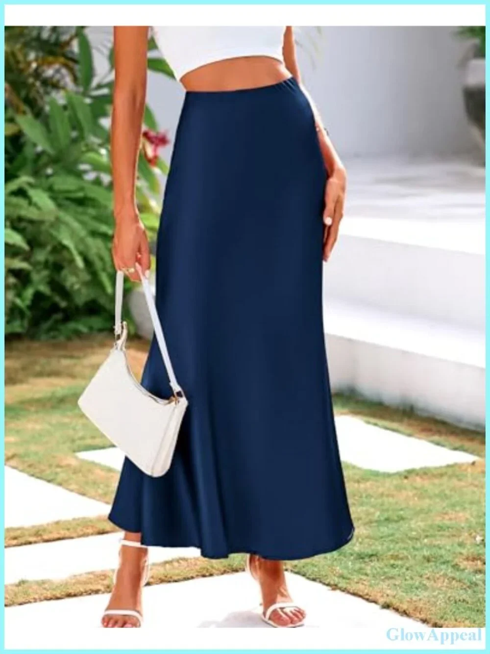 High Waist Mermaid Satin Maxi Skirt Women Business Casual
